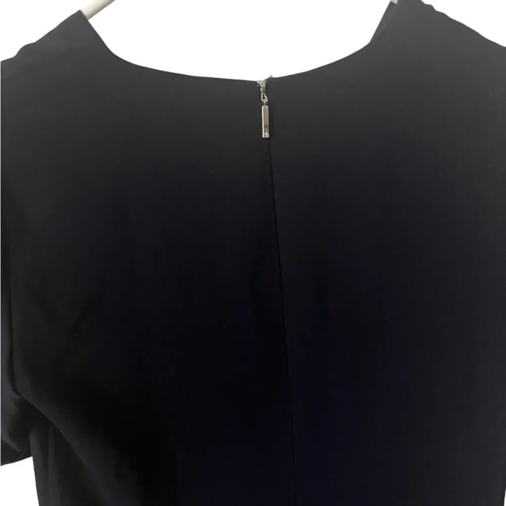 Lauren by Ralph Lauren V Neckline Navy Blue Dress